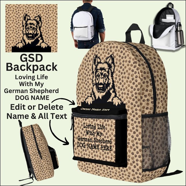 Lebenslust mit meinem GSD - Bearbeiten Sie den ges Bedruckter Rucksack (Von Creator hochgeladen)