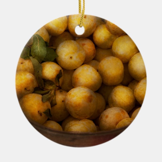 Lebensmittel - Äpfel - Goldene Äpfel Keramikornament (Vorne)