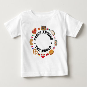 Lebensmittel auf der ganzen Welt Baby T-shirt