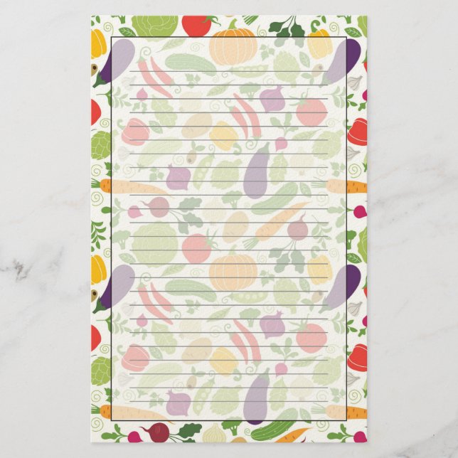 Lebensmittel auf weißem Hintergrund Briefpapier (Vorderseite)