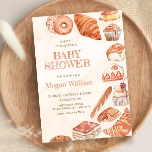 Lebensmittel Brot Gebäck Kunst Babyparty Einladung