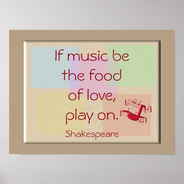 Lebensmittel der Liebe — Kunstdruck — Shakespeare- Poster (Vorne)