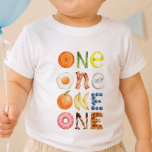 Lebensmittel Eins Erste 1. Geburtstag Baby T-Shirt
