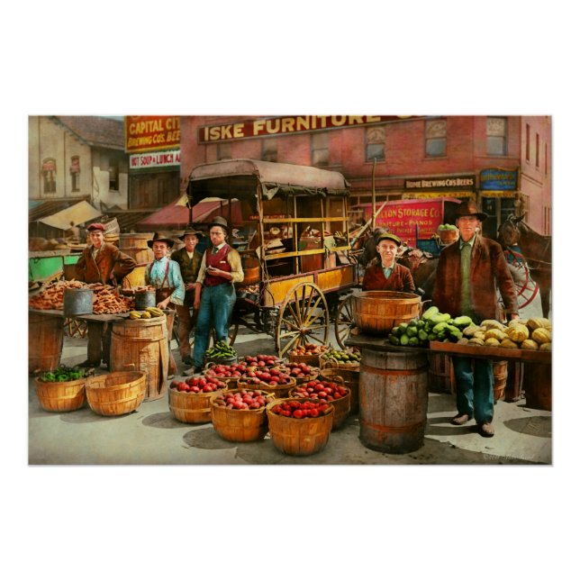 Lebensmittel - Gemüse - Indianapolis-Markt 1908 Poster (Vorderseite)