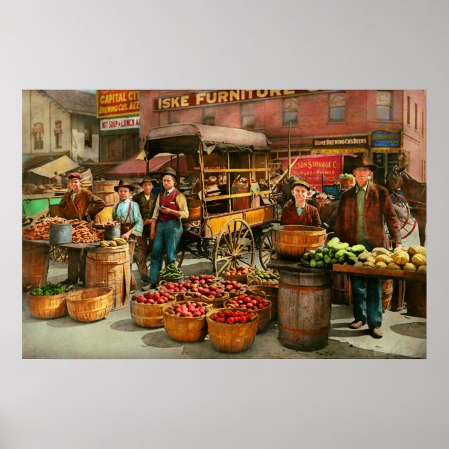 Lebensmittel - Gemüse - Indianapolis-Markt 1908 Poster (Vorne)