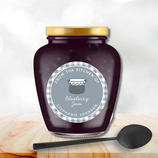 Lebensmittel Geschenk aus der Küche von Runder Aufkleber (Food Gift From the Kitchen of Dusty Blue Classic Round Sticker)