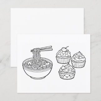 Lebensmittel Nudeln Cupcake Schwarz Weiß Malvorlag