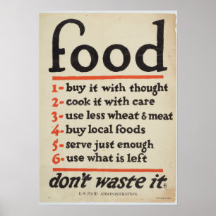 'Lebensmittel' Vereinigte Staaten Vintage Kriegspl Poster