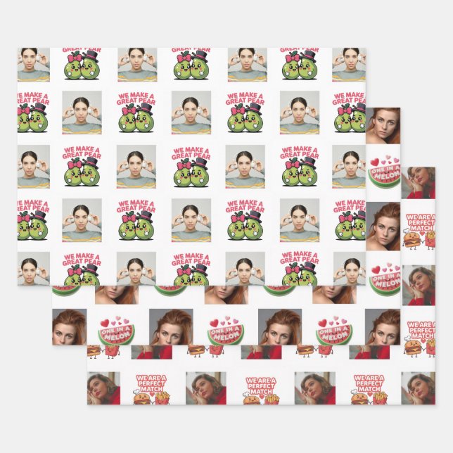 Lebensmittel-Wortwitz-Geschenkpapier Bogen Geschenkpapier Set (Set)