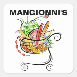 Lebensmittelaufkleber Quadratischer Aufkleber