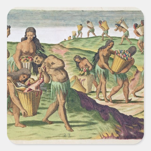 Lebensmittelbeschaffung für das Gemeinschaftsspeic Quadratischer Aufkleber (Vorderseite)