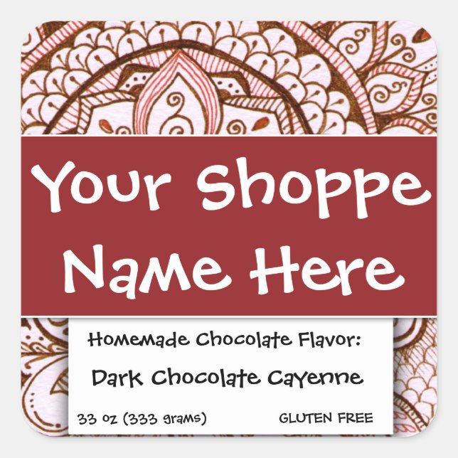 Lebensmittelcontainer Ethnischer exotischer marokk Quadratischer Aufkleber (Vorderseite)