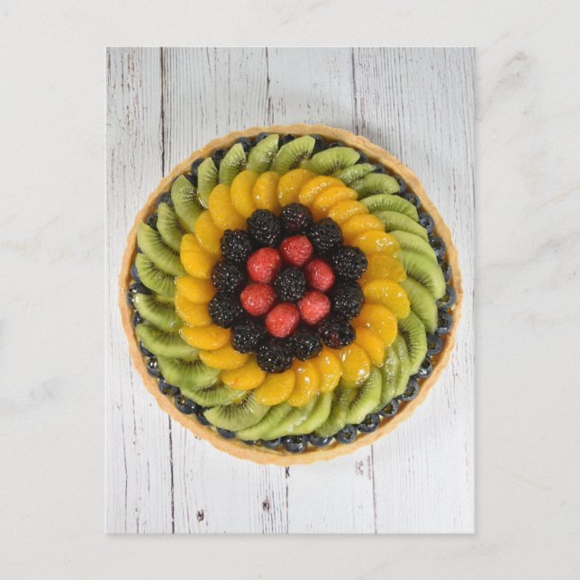 Lebensmittelfotografie Frischobst Tart aux Frucht Postkarte (Vorderseite)