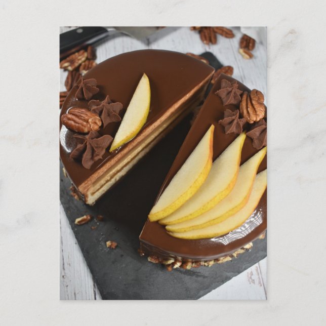 Lebensmittelfotografie Schokolade Pear Entremet Ca Postkarte (Vorderseite)