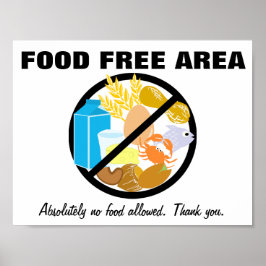 Lebensmittelfreie Zone Allergie Freundliche Zone i Poster