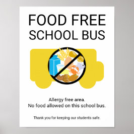 Lebensmittelfreier Schulbus Allergikerbereich Poster