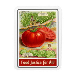 Lebensmittelgerechtigkeit - Vintage Tomaten und Ga Magnet