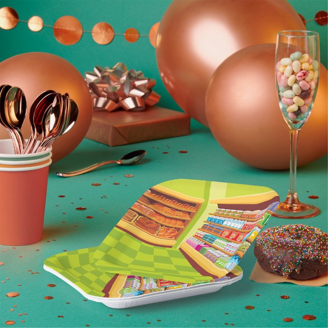 Lebensmittelgeschäft Aisle und Bäckerei Pappteller (Von Creator hochgeladen)