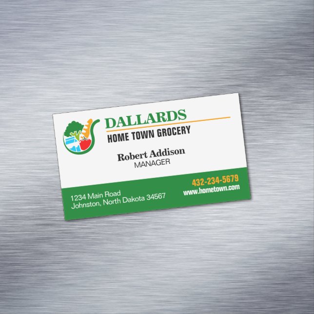 Lebensmittelgeschäft Magnetische Visitenkarte (Beispiel)