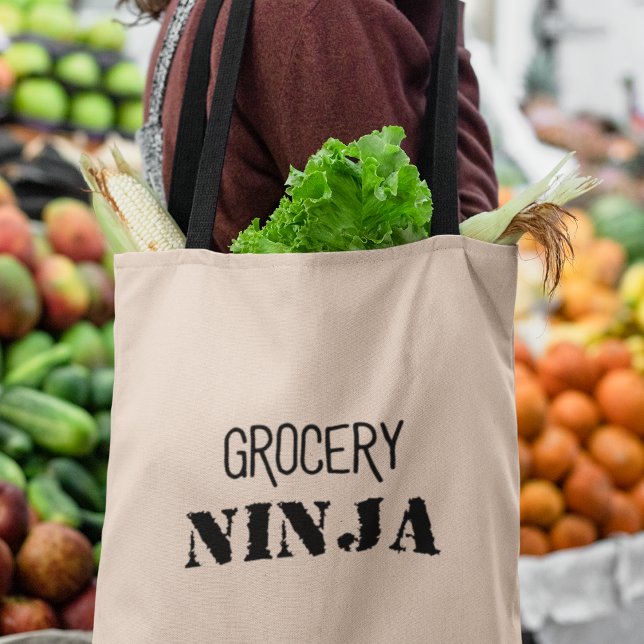 Lebensmittelgeschäft Ninja Funny Grocery Geschenk Tragetasche (Shop now  and become the ultimate Grocery Ninja!)