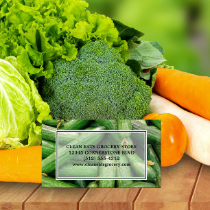 Lebensmittelgeschäft oder Bauer Markt Grüne Produk Magnetische Visitenkarte