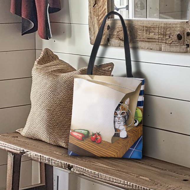 Lebensmittelgeschäft Papiertasche Katze Küche Blau (Von Creator hochgeladen)