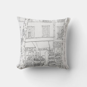 Lebensmittelgeschäft  Rue Brea, Paris, Frankreich Kissen