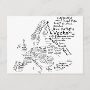 Lebensmittelkarte Europas Postkarte