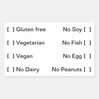 Lebensmittelkennzeichnung Rechteckiger Aufkleber