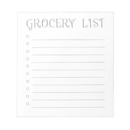 Lebensmittelliste | Karo Felder 40 Seiten abreißen Notizblock