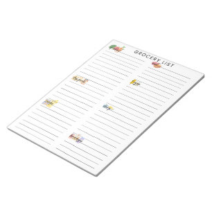Lebensmittelliste Notepad Notizblock
