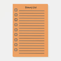 Lebensmittelliste Orange Sticky Notes 2. Ausgabe