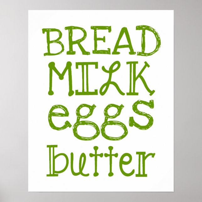 Lebensmittelliste Poster (Vorne)