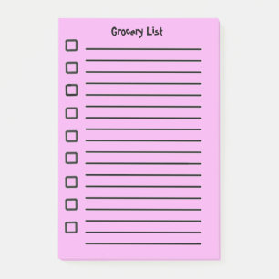 Lebensmittelliste Rosa Sticky Notes 2. Ausgabe Post-it Klebezettel