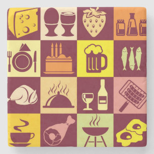 Lebensmittelmuster 3 steinuntersetzer