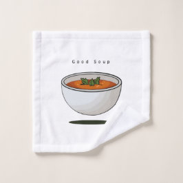 Lebensmittelthemen-Wischlappen, Flanell, Good Soup Waschlappen
