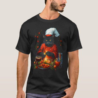 Lebensmittelwissenschaftler Weihnachten Katze Koch T-Shirt