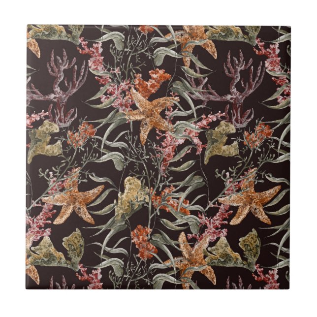 Lebensmuster des Meeres Fliese (Vorderseite)