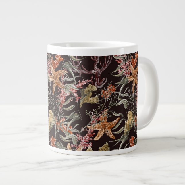 Lebensmuster des Meeres Jumbo-Tasse (Vorderseite Rechts)