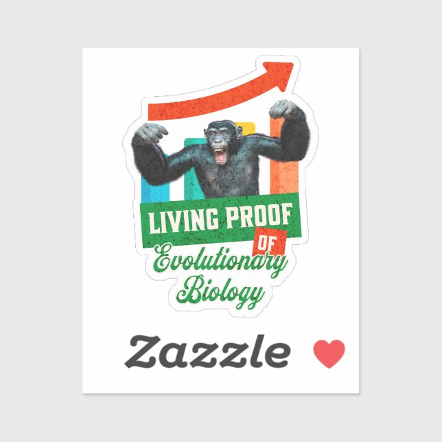 Lebensnachweis der Evolutionsbiologie Funny Chimp Aufkleber (Blatt)
