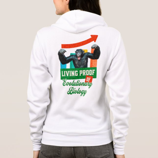 Lebensnachweis der Evolutionsbiologie Funny Chimp Hoodie (Rückseite)
