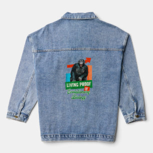 Lebensnachweis der Evolutionsbiologie Funny Chimp Jeansjacke