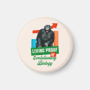 Lebensnachweis der Evolutionsbiologie Funny Chimp Magnet