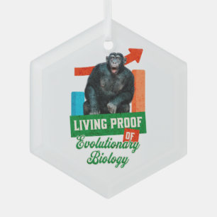 Lebensnachweis der Evolutionsbiologie Funny Chimp Ornament Aus Glas