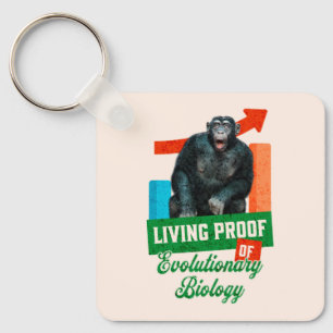 Lebensnachweis der Evolutionsbiologie Funny Chimp Schlüsselanhänger