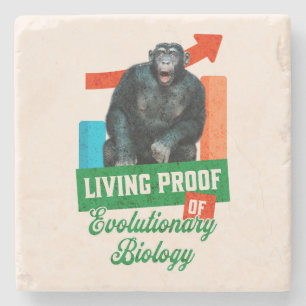 Lebensnachweis der Evolutionsbiologie Funny Chimp Steinuntersetzer