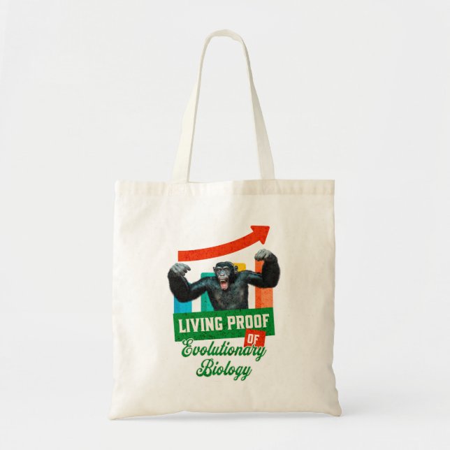 Lebensnachweis der Evolutionsbiologie Funny Chimp Tragetasche (Vorne)