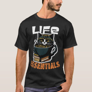 Lebensnotwendigkeiten - Lustige Bücher Katzen und T-Shirt