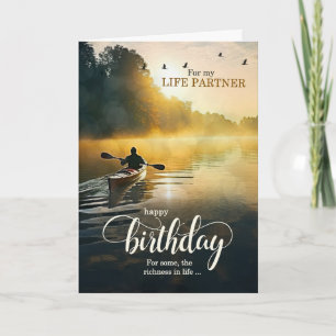 Lebenspartner an seinem Geburtstag Kayak auf dem S Karte