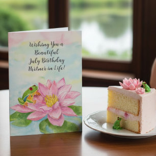 Lebenspartner Frohen Juli-Geburtstag mit Wasserlil Karte